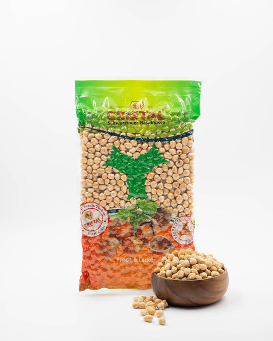 Serviervorschlag: 500g Mini-Haselnüsse von Cristal Organics als gesunder Snack