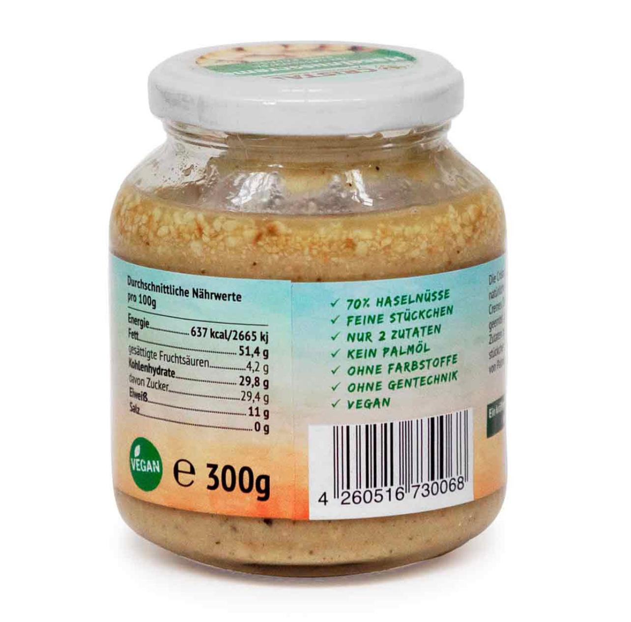 Nährwertangaben der Haselnusscreme von Cristal Organics – gesunder Brotaufstrich mit ausgewogenen Nährstoffen